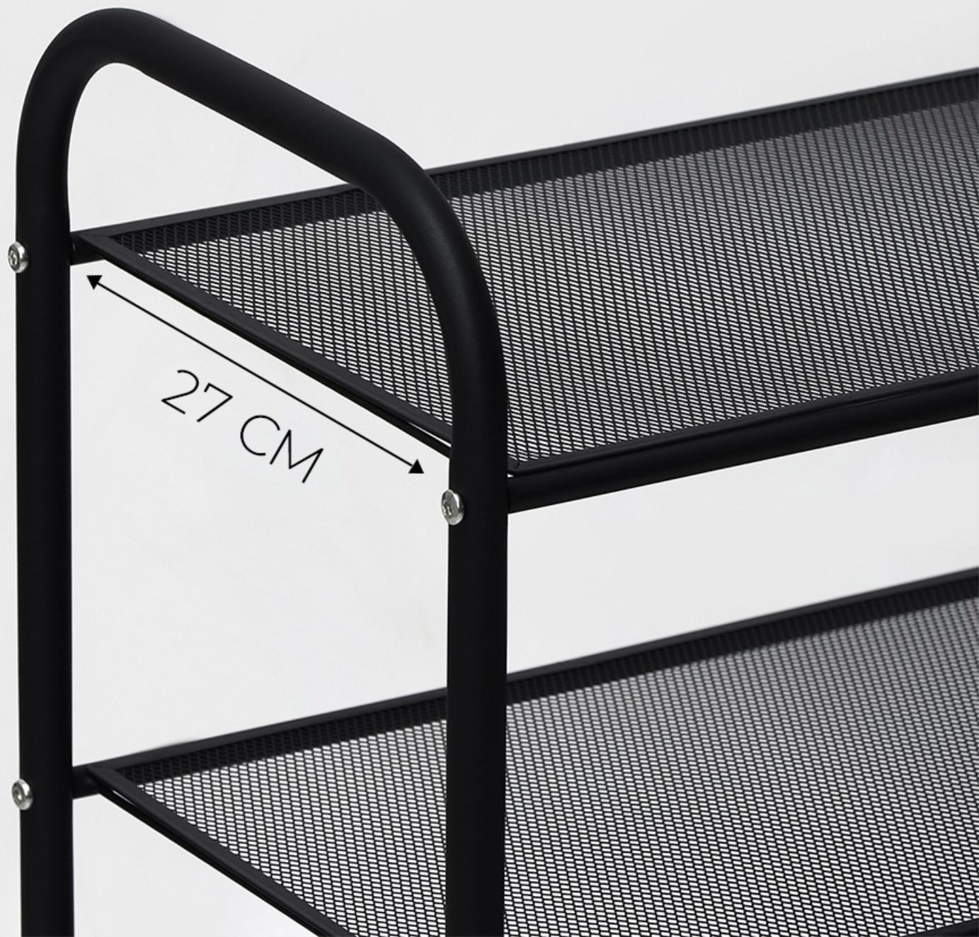 Обувница металлическая LaDо́m, 4 яруса, 60х27х64 см, цвет чёрный