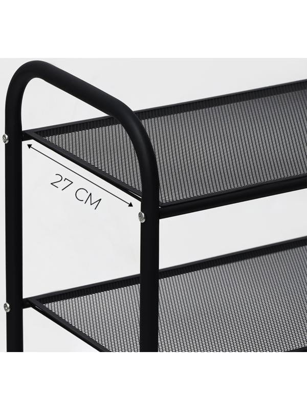 Обувница металлическая LaDо́m, 4 яруса, 60х27х64 см, цвет чёрный