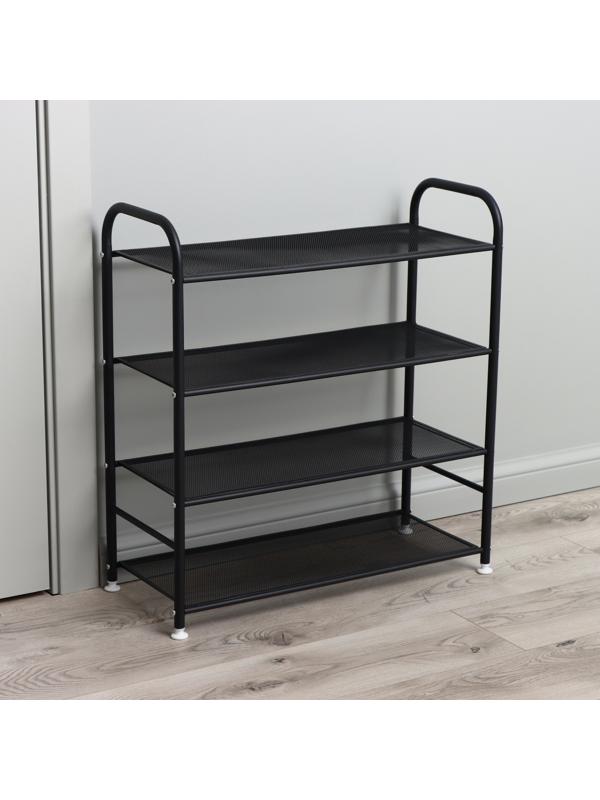 Обувница металлическая LaDо́m, 4 яруса, 60х27х64 см, цвет чёрный