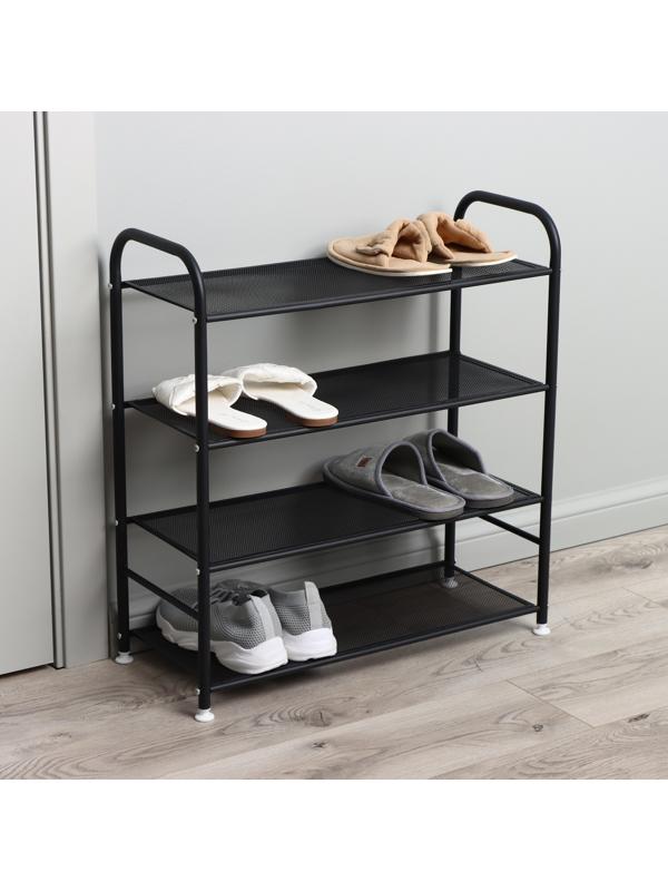 Обувница металлическая LaDо́m, 4 яруса, 60х27х64 см, цвет чёрный
