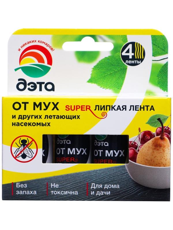 ДЭТА супер липкая лента от мух 4 шт.
