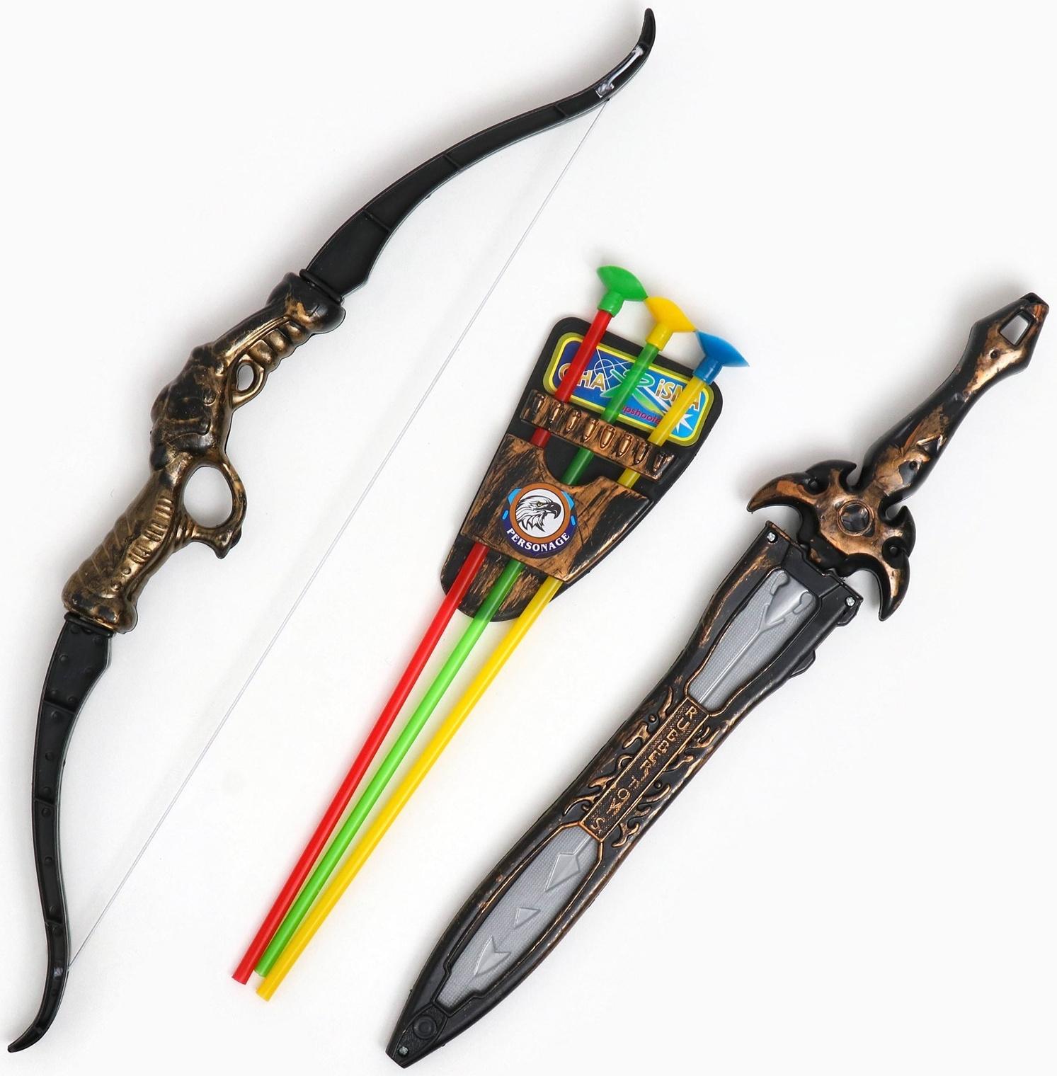 Набор лук со стрелами 60см и меч, микс