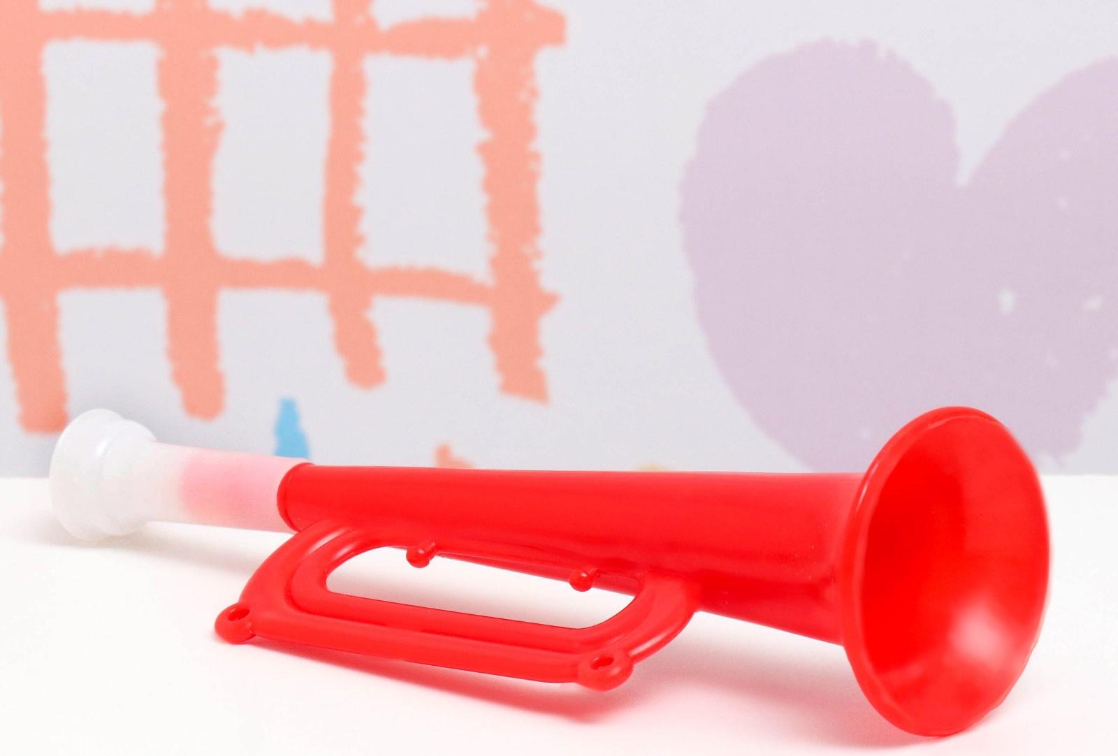 Дудка пластмассовая 19см, микс