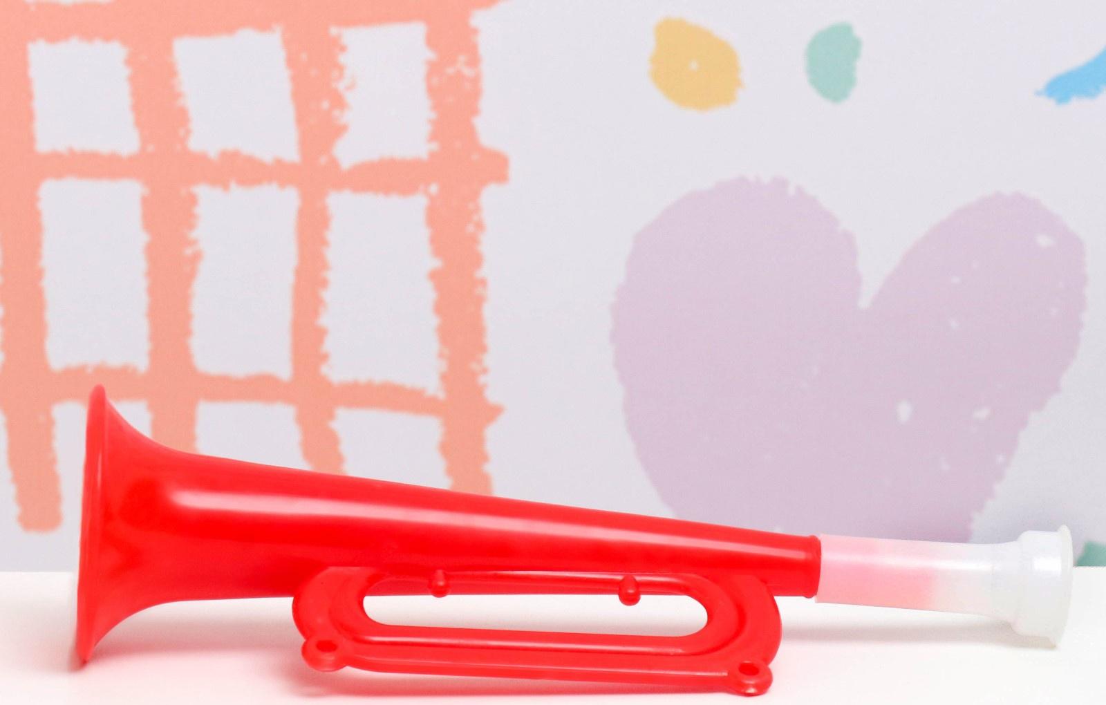 Дудка пластмассовая 19см, микс