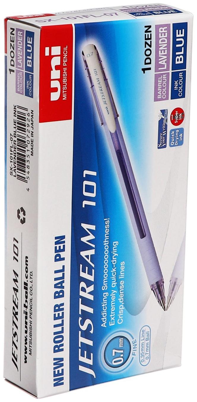 Ручка шариковая UNI Jetstream SX-101-07FL, 0.7 мм, синий, корпус лаванда