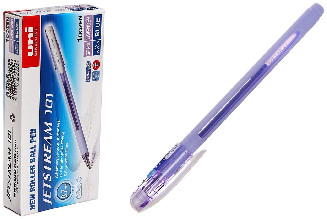 Ручка шариковая UNI Jetstream SX-101-07FL, 0.7 мм, синий, корпус лаванда