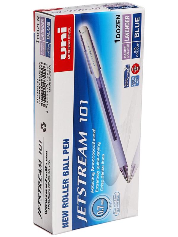 Ручка шариковая UNI Jetstream SX-101-07FL, 0.7 мм, синий, корпус лаванда