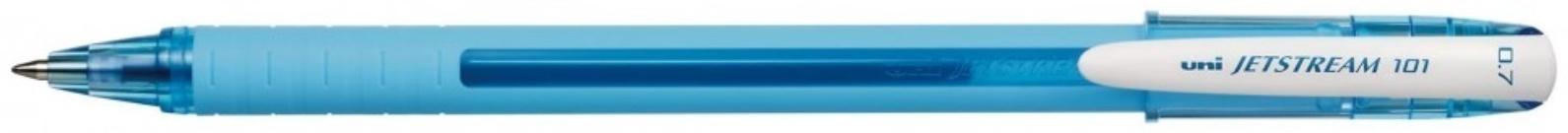 Ручка шариковая UNI Jetstream SX-101-07FL, 0.7 мм, синий, корпус голубой