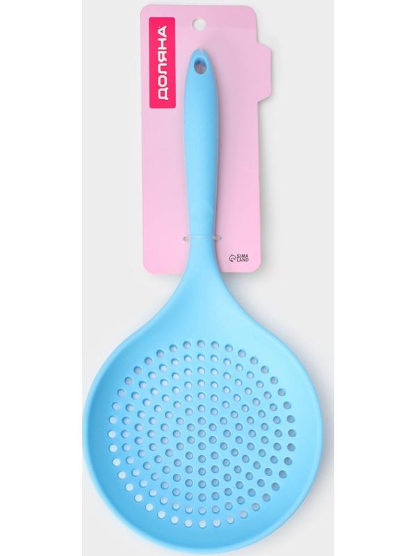 Шумовка Доляна «Фиш», 36×17×2,5 см, цвет голубой