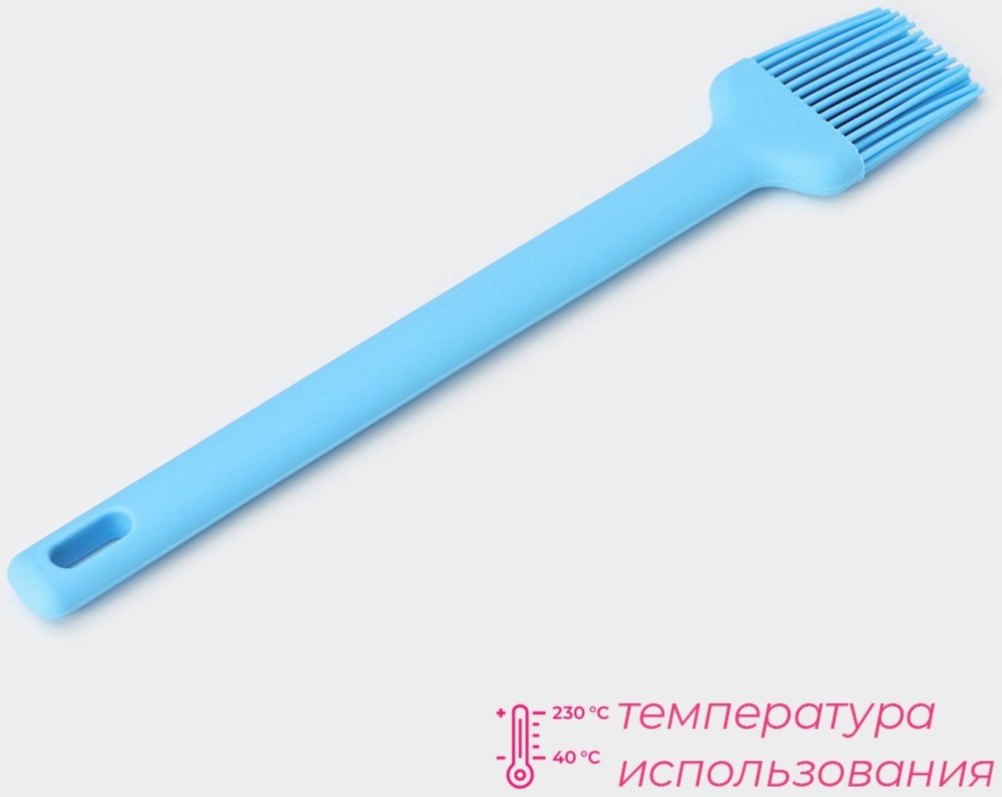 Кисть Доляна «Люкс», 27×4,6×1 см, цвет голубой