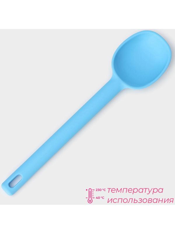 Ложка Доляна «Люкс», 28×6,5×2 см, цвет голубой