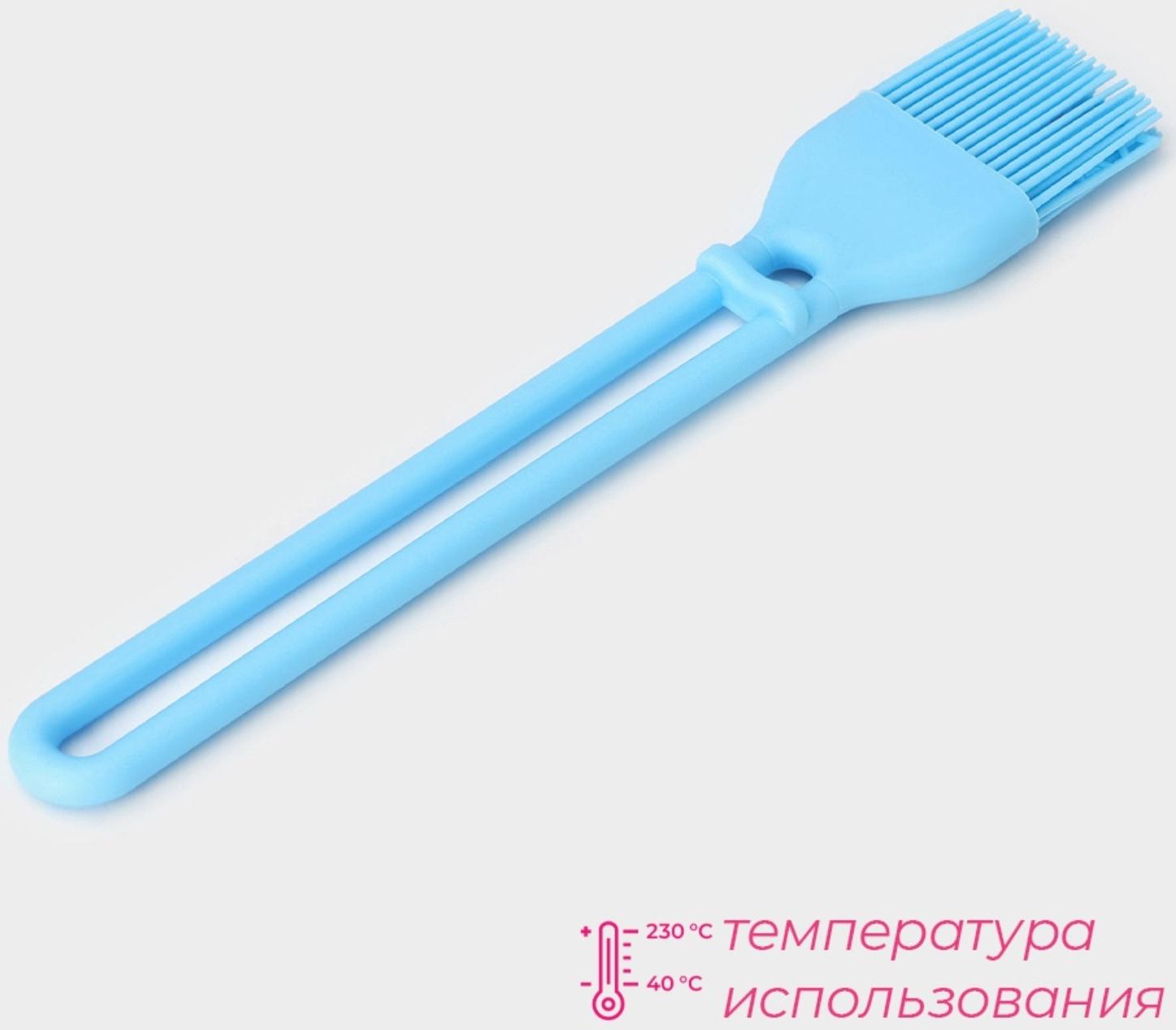 Кисть Доляна «Дуэт», 27,5×5×1,5 см, цвет голубой