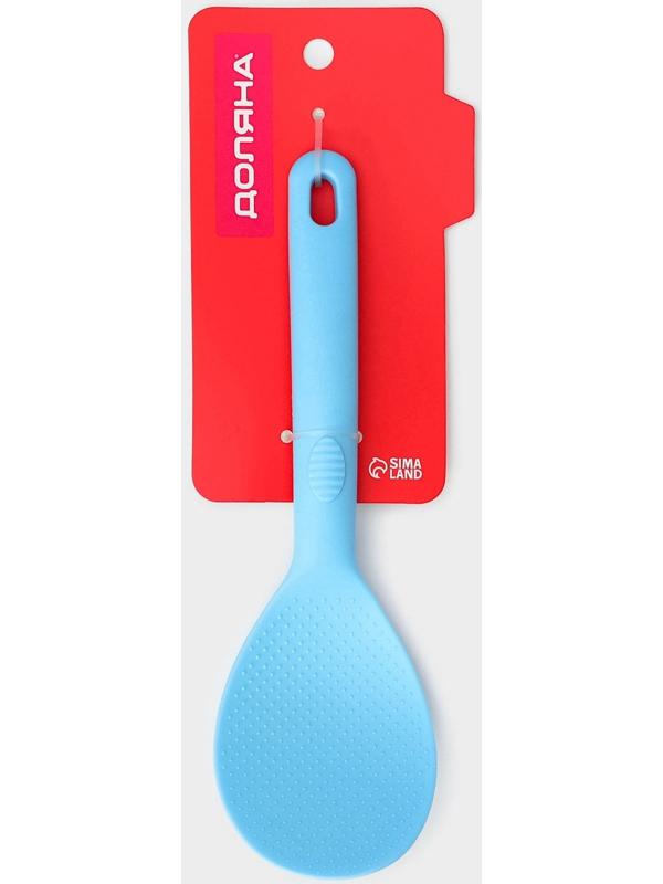 Ложка Доляна «Дуэт», 24×7,5×4 см, цвет голубой