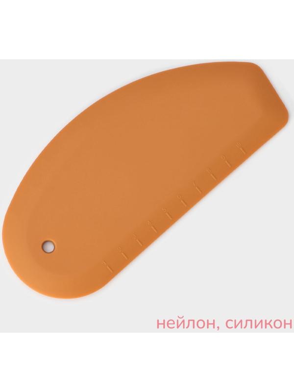 Шпатель кондитерский с разметкой KONFINETTA, 17,5×8×0,7см, цвет бежевый