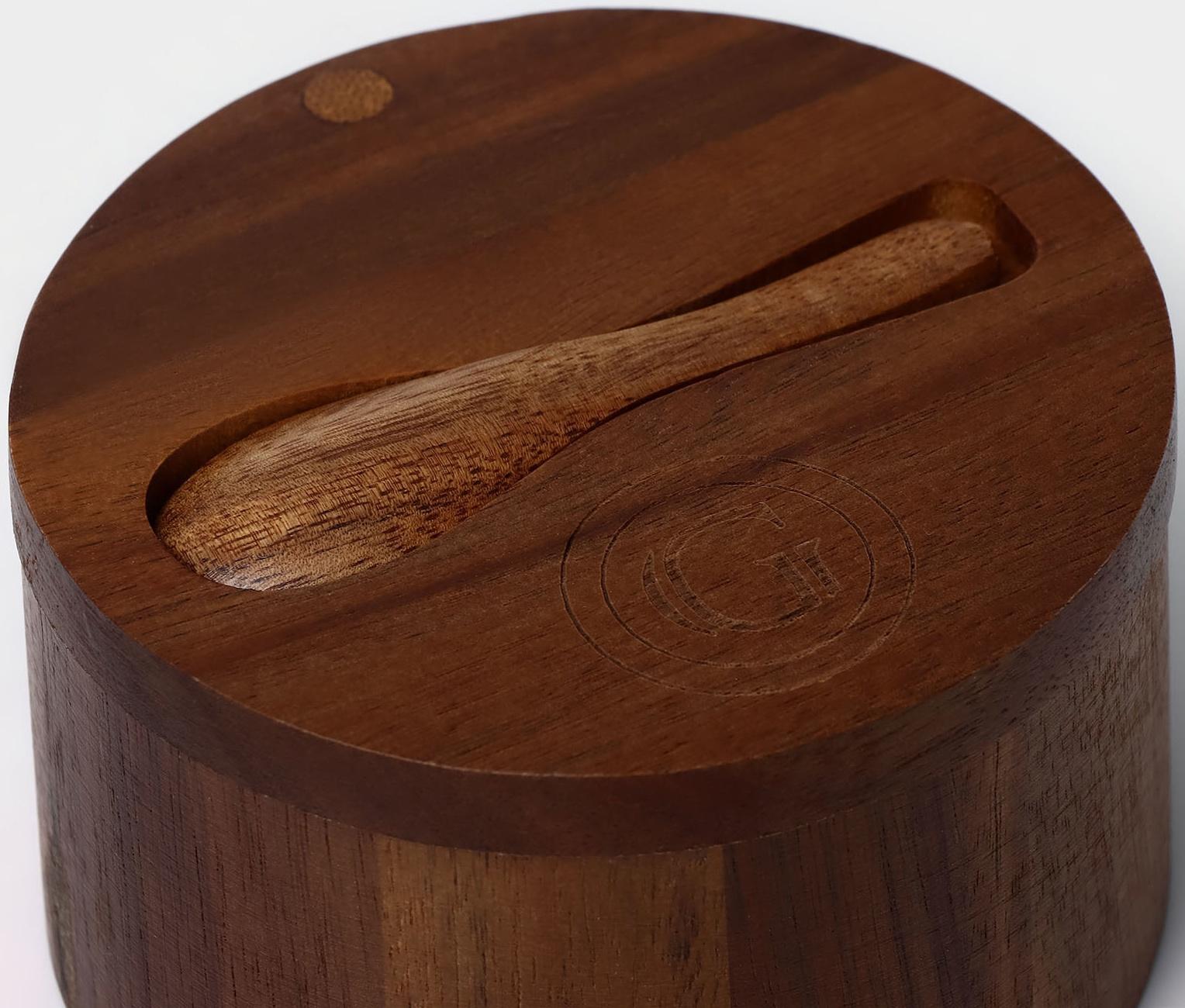 Банка для специй с ложкой, 10×6 см, акация