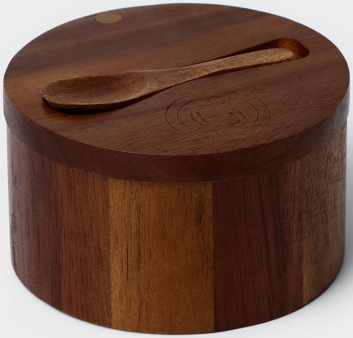Банка для специй с ложкой, 10×6 см, акация