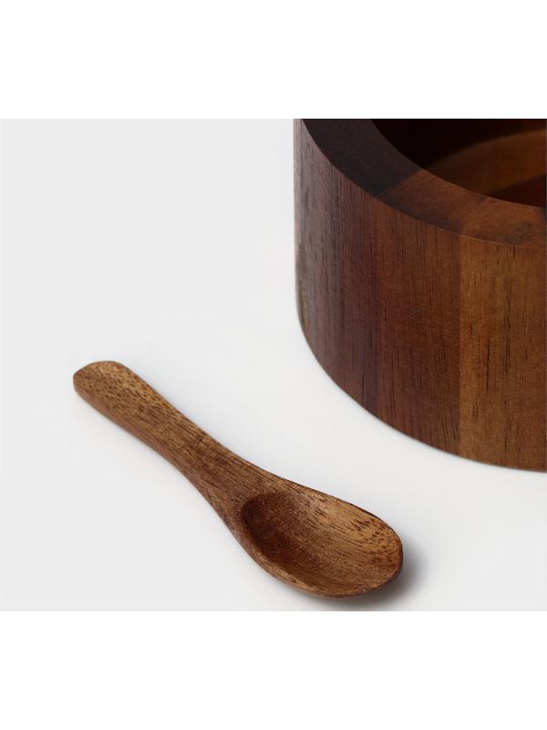 Банка для специй с ложкой, 10×6 см, акация