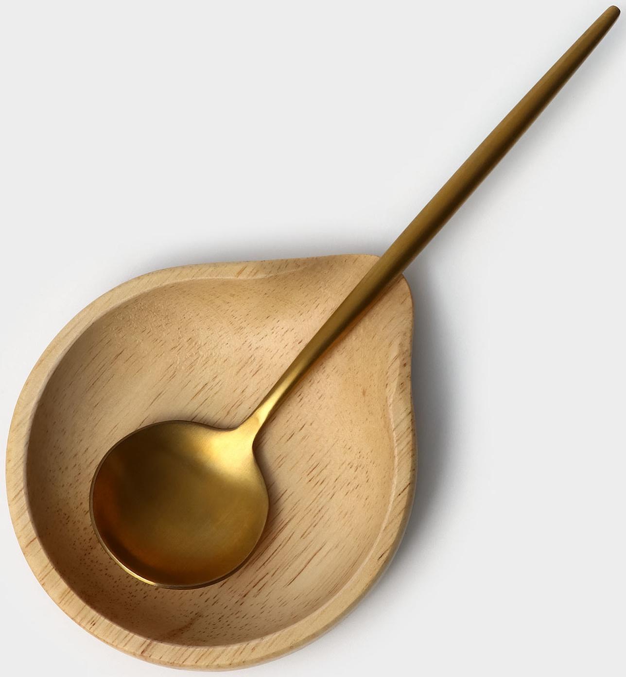 Подставка под ложку, 11,5×13,5×2,5 см, гевея