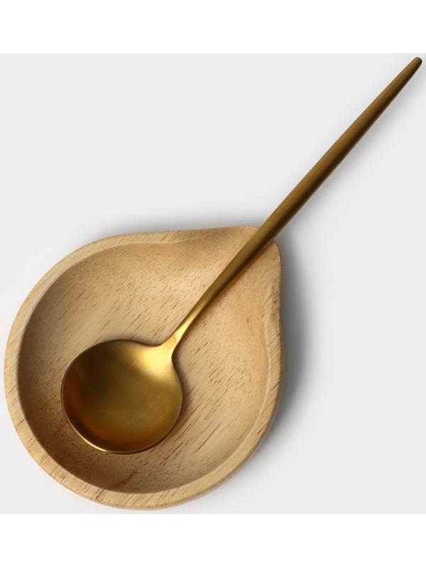 Подставка под ложку, 11,5×13,5×2,5 см, гевея