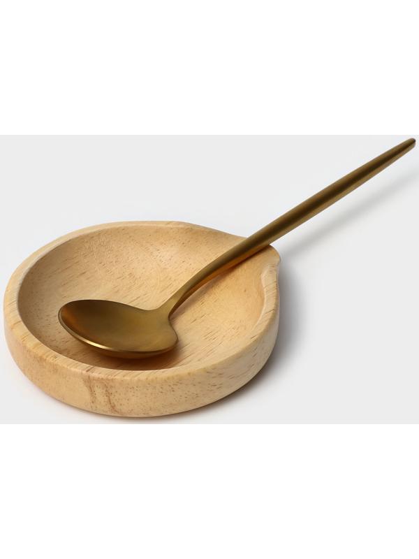 Подставка под ложку, 11,5×13,5×2,5 см, гевея