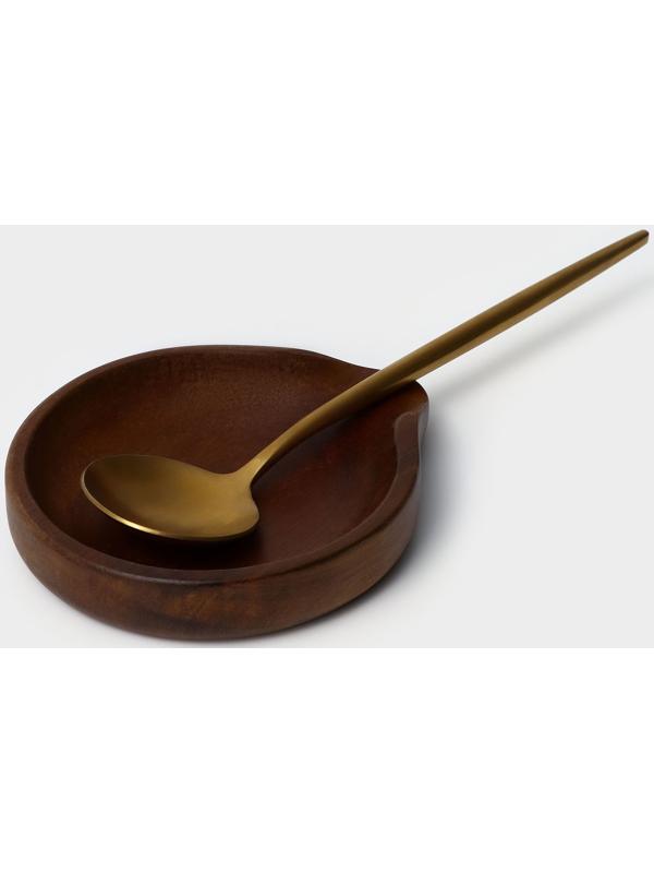 Подставка под ложку, 11,5×13,5×2,5 см, акация