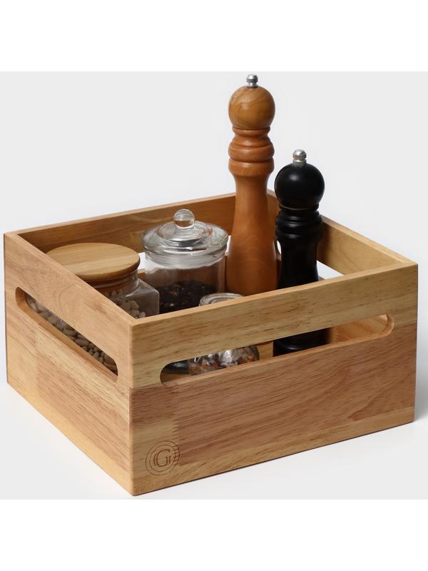 Органайзер кухонный, подставка для специй, 24,5×27,3×14,6 см, гевея