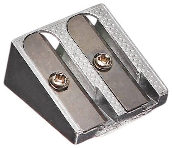 Точилка металлическая, двойная, штрихкод на штуке