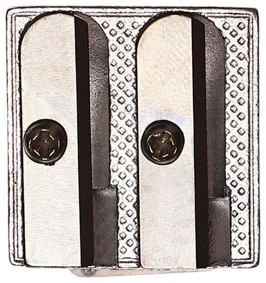 Точилка металлическая, двойная, штрихкод на штуке