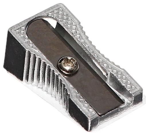 Точилка металлическая, малая, конус, штрихкод на штуке