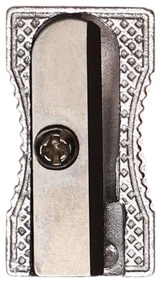 Точилка металлическая, прямоугольная, штрихкод на штуке