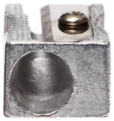 Точилка металлическая, прямоугольная, штрихкод на штуке