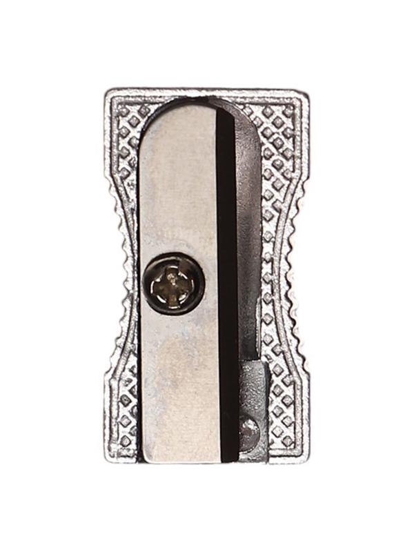 Точилка металлическая, прямоугольная, штрихкод на штуке