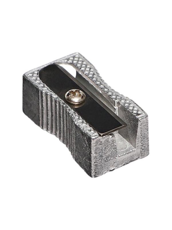 Точилка металлическая, прямоугольная, штрихкод на штуке