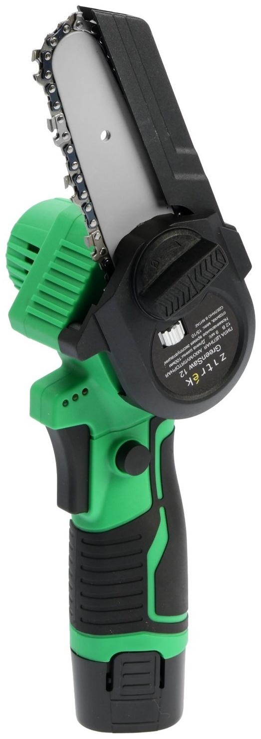 Пила цепная аккумуляторная Zitrek GreenSaw 12 082-1859, 12 В, 1.5 Ач, Li-ion АКБх2 шт, ЗУ