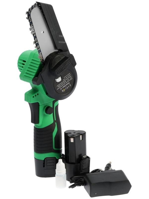 Пила цепная аккумуляторная Zitrek GreenSaw 12 082-1859, 12 В, 1.5 Ач, Li-ion АКБх2 шт, ЗУ