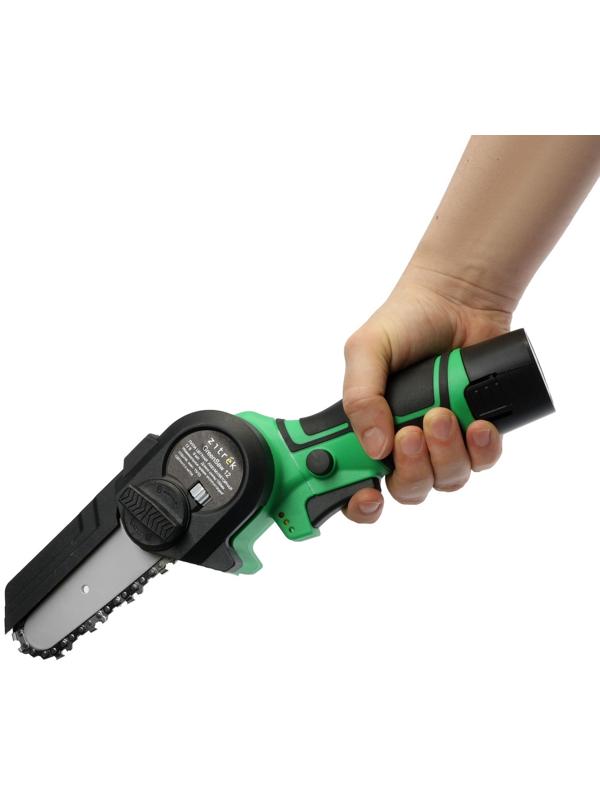 Пила цепная аккумуляторная Zitrek GreenSaw 12 082-1859, 12 В, 1.5 Ач, Li-ion АКБх2 шт, ЗУ