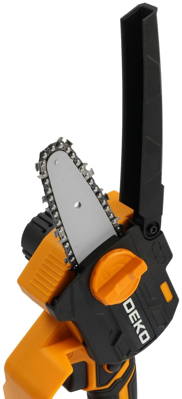 Пила цепная аккумуляторная DEKO DKCHS 20-4 063-4480, 20 В, 2 Ач, Li-ion АКБх1 шт, ЗУ
