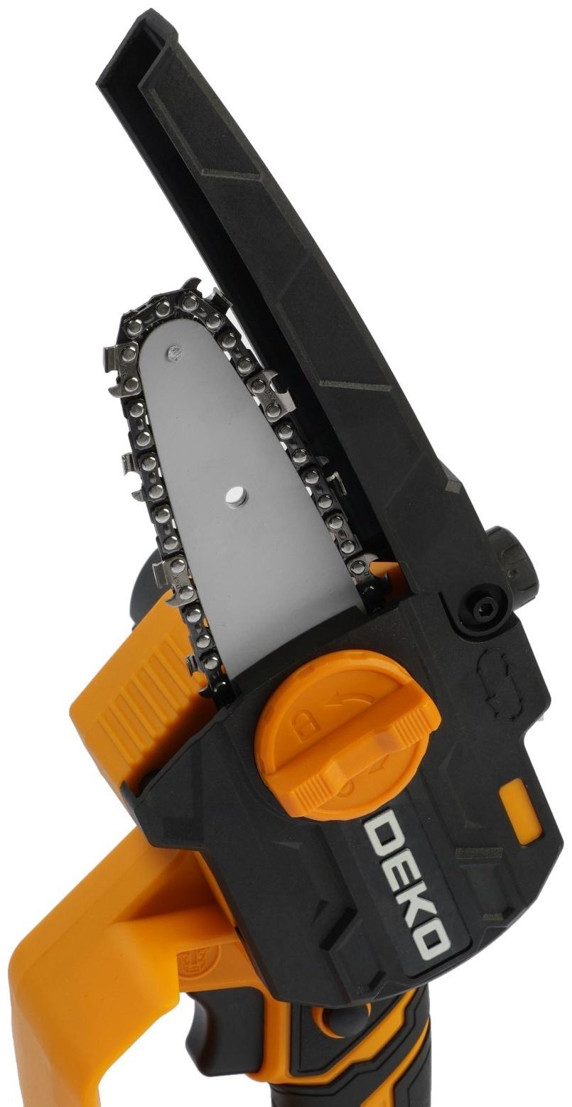 Пила цепная аккумуляторная DEKO DKCHS 20-4 063-4480, 20 В, 2 Ач, Li-ion АКБх1 шт, ЗУ