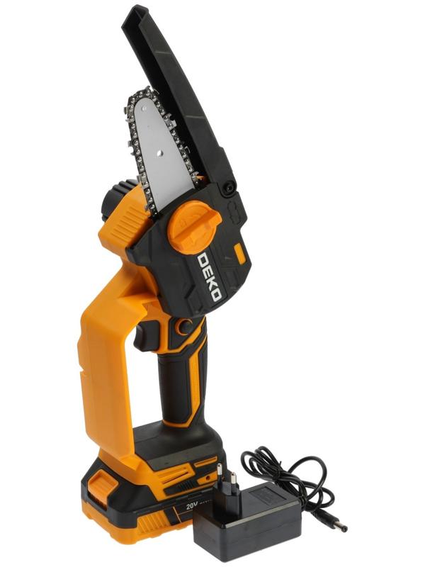 Пила цепная аккумуляторная DEKO DKCHS 20-4 063-4480, 20 В, 2 Ач, Li-ion АКБх1 шт, ЗУ