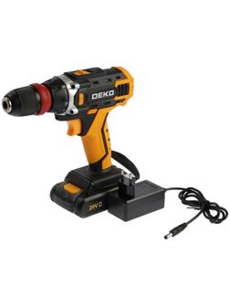 Дрель-шуруповерт DEKO DKCD20FU-Li, со съемным патроном, 20 В, 1.5 Ач, 42 Нм, 2 скорости