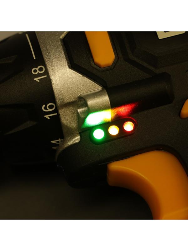 Дрель-шуруповерт DEKO DKCD20FU-Li, со съемным патроном, 20 В, 1.5 Ач, 42 Нм, 2 скорости