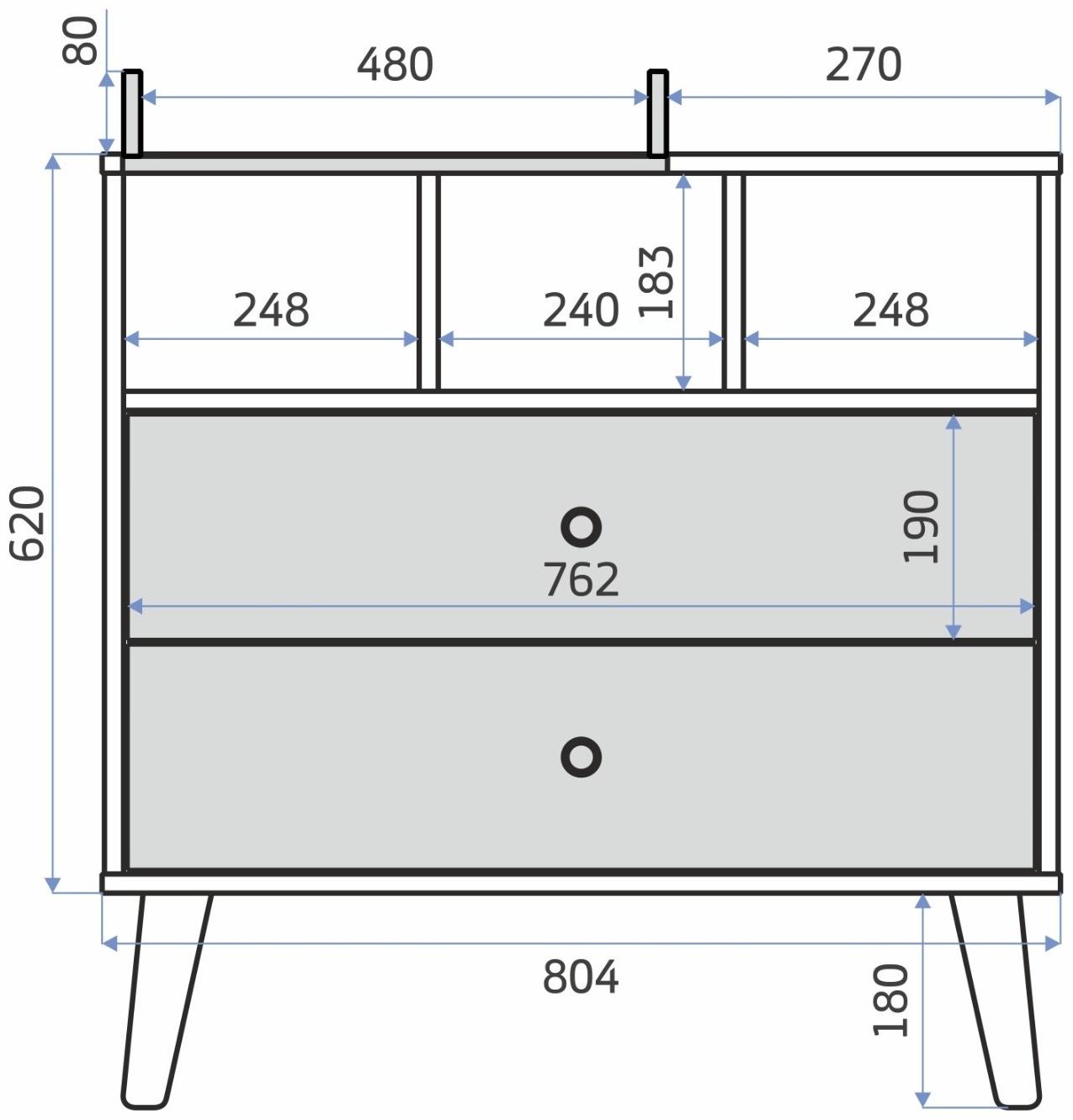 Комод пеленальный Benny ЛДСП черный-кашемир