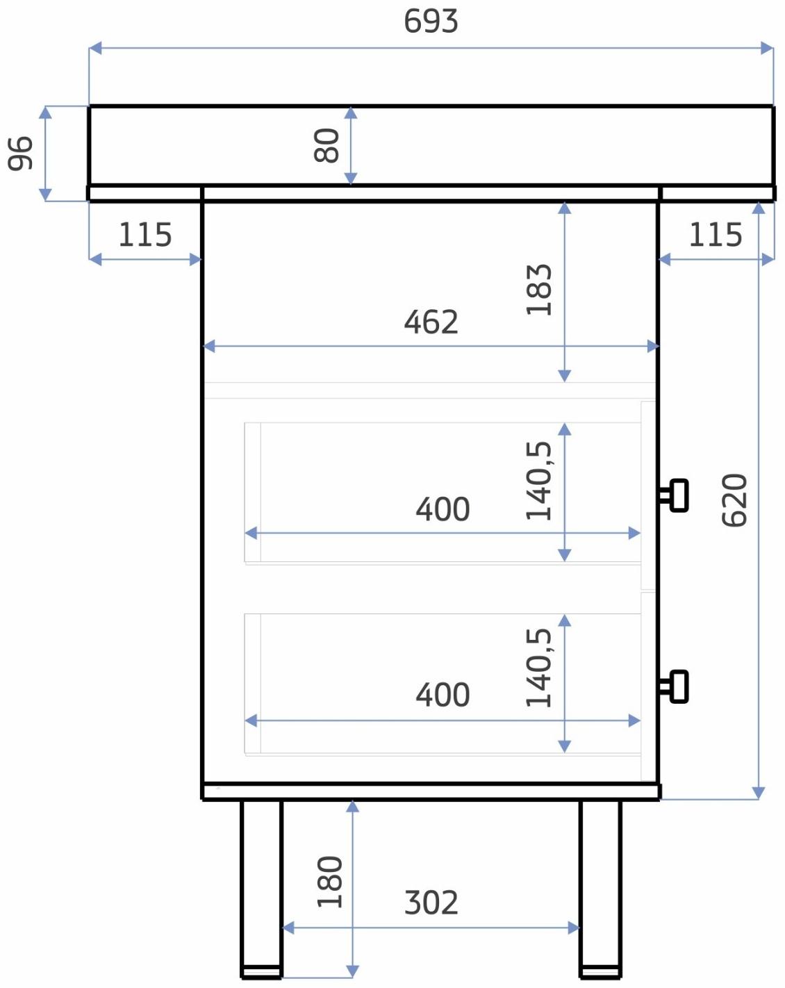 Комод пеленальный Benny ЛДСП черный-кашемир