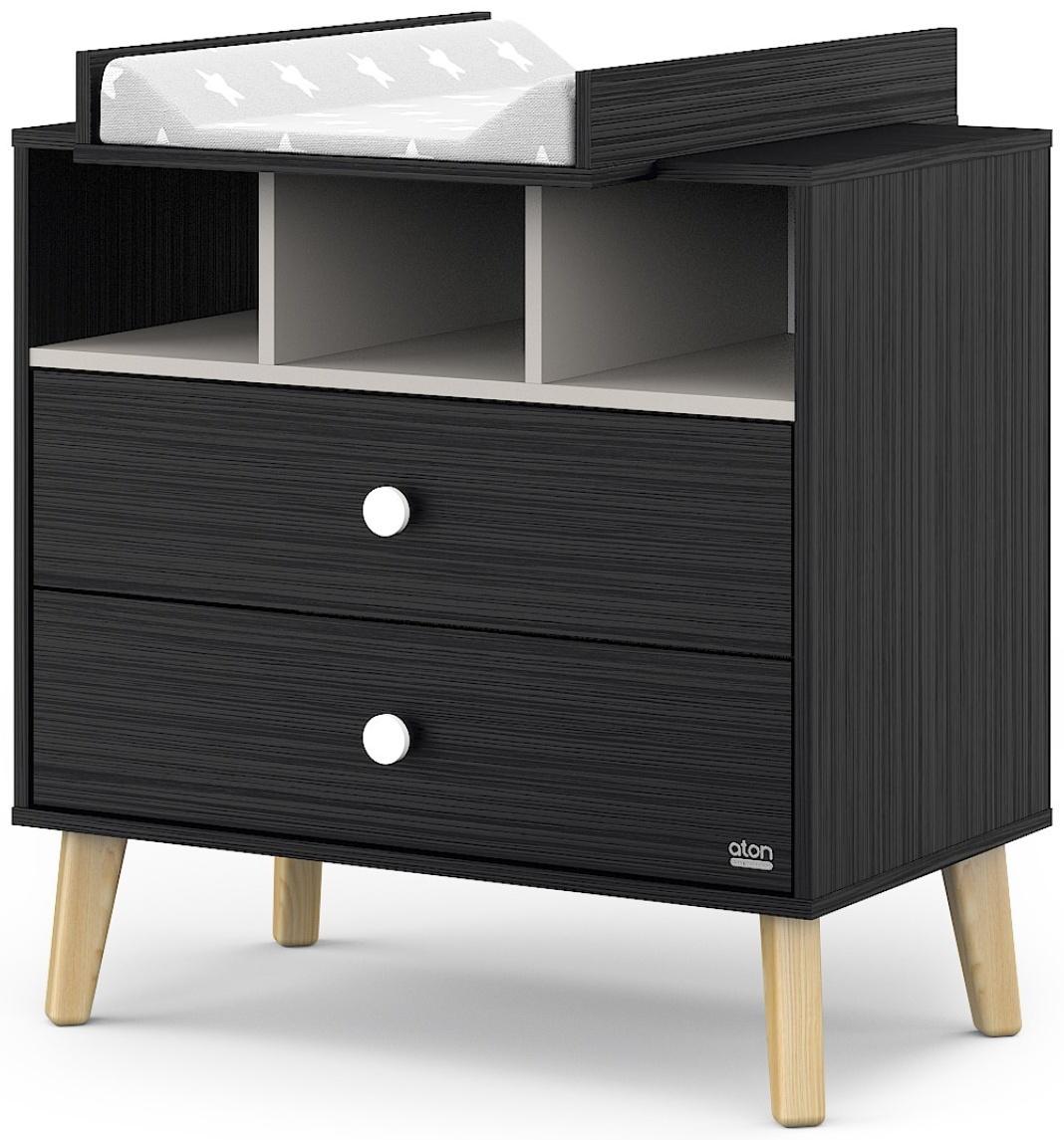 Комод пеленальный Benny ЛДСП черный-кашемир