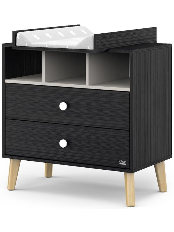 Комод пеленальный Benny ЛДСП черный-кашемир