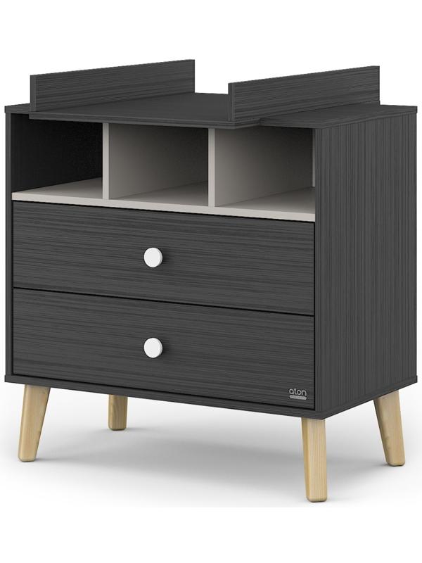 Комод пеленальный Benny ЛДСП черный-кашемир