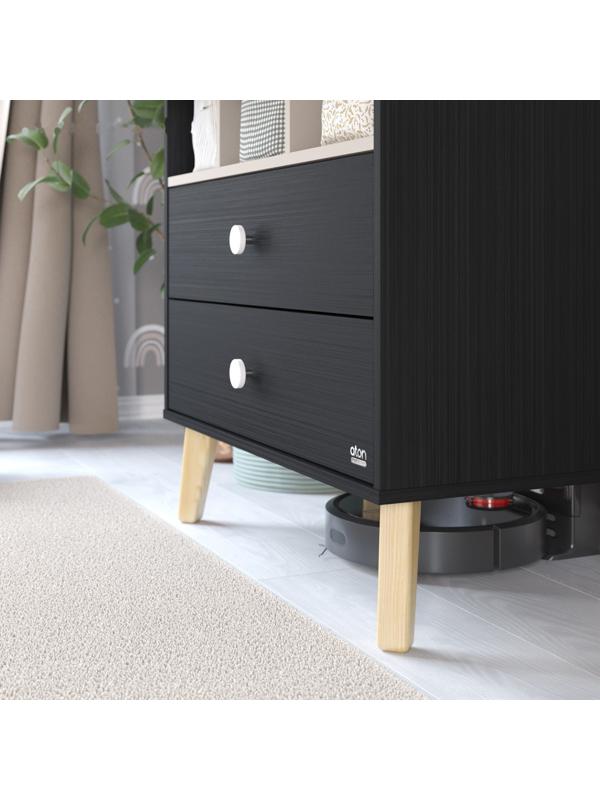 Комод пеленальный Benny ЛДСП черный-кашемир