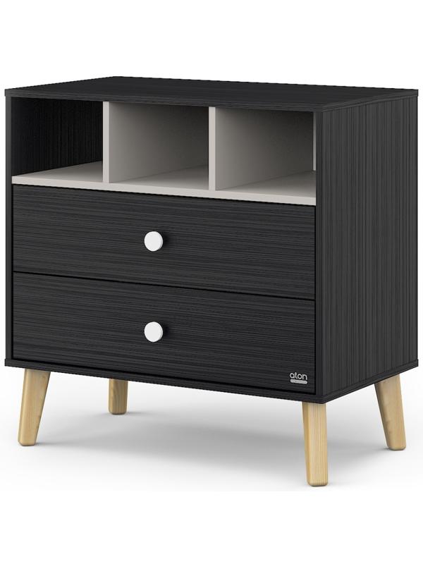 Комод пеленальный Benny ЛДСП черный-кашемир