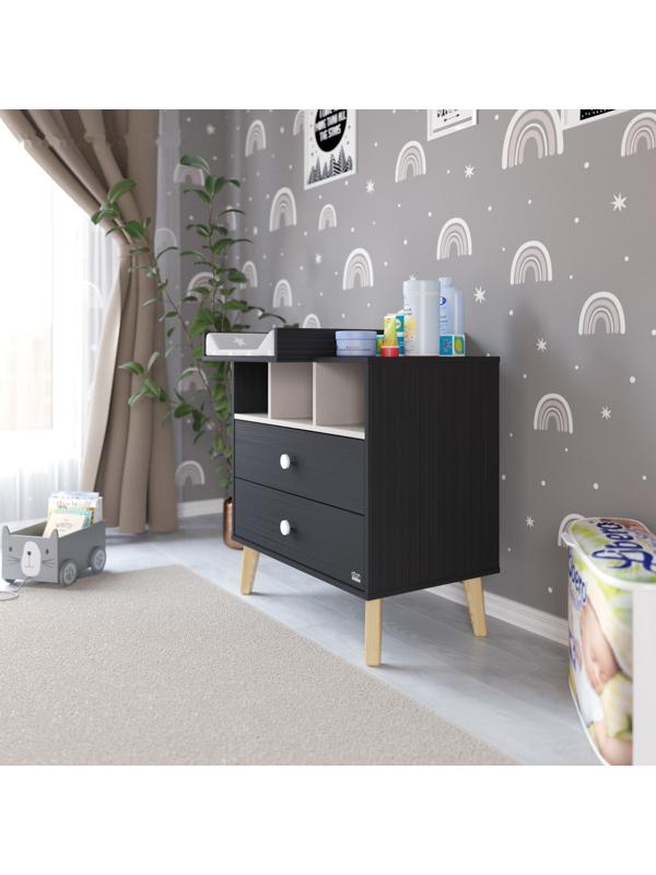 Комод пеленальный Benny ЛДСП черный-кашемир