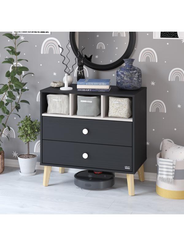 Комод пеленальный Benny ЛДСП черный-кашемир